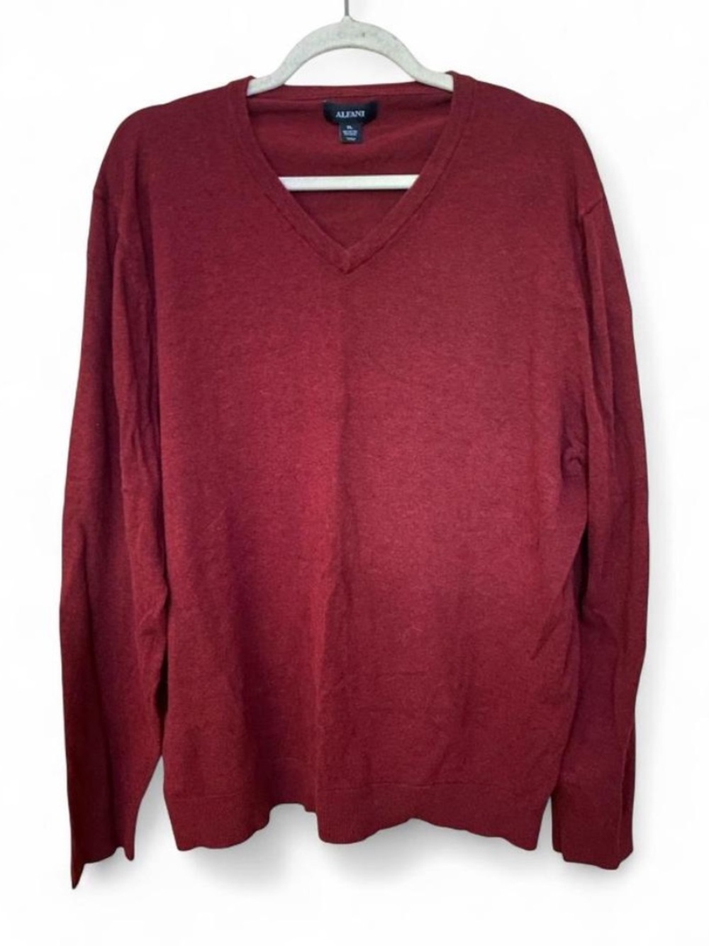 Alfani V Neck Burgundy Knit Sweater Men’s XL